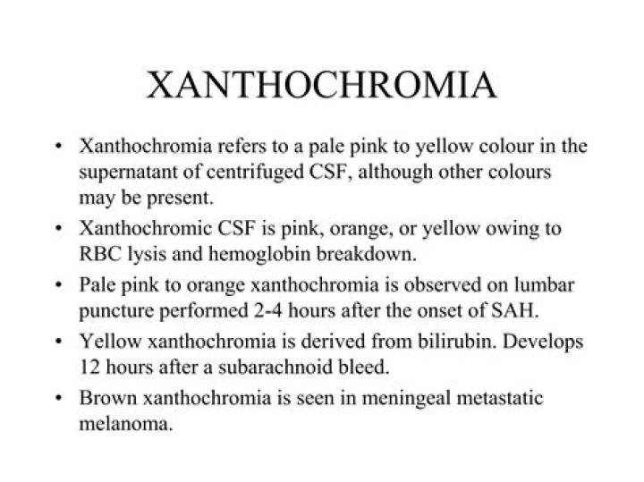 What does Xanthochromic CSF mean
